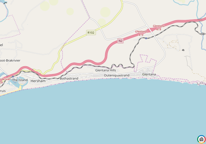 Map location of Outeniqua Strand